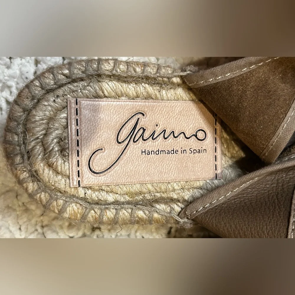Gaimo Leather Slingback Open Toe Espadrille Sandals